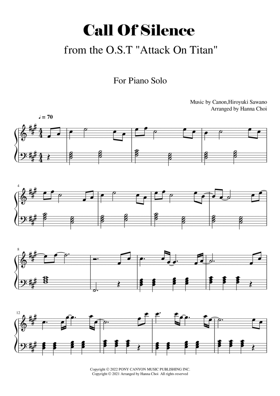 Call Of Silence Piano Solo scores gallery preview page 1