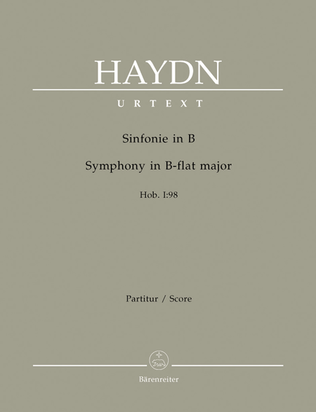 Book cover for Symphony B flat major Hob. I:98