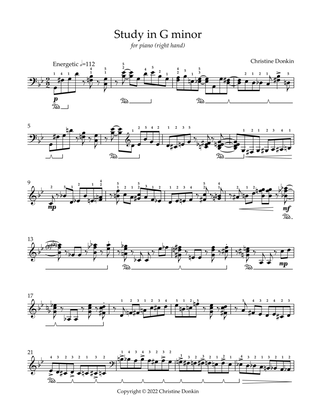 Book cover for Study in G minor (for piano, right hand)