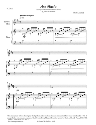 Bach-Gounod: Ave Maria for Baritone Horn & Piano