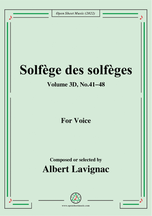 Lavignac-Solfege des solfeges,Volum 3D No.41-48,for Voice