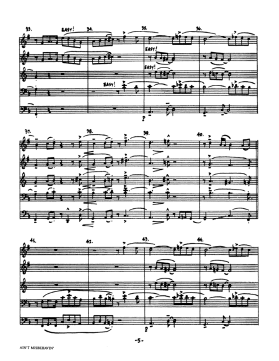Ain't Misbehavin' - Full Score Brass Ensemble scores gallery preview page 4