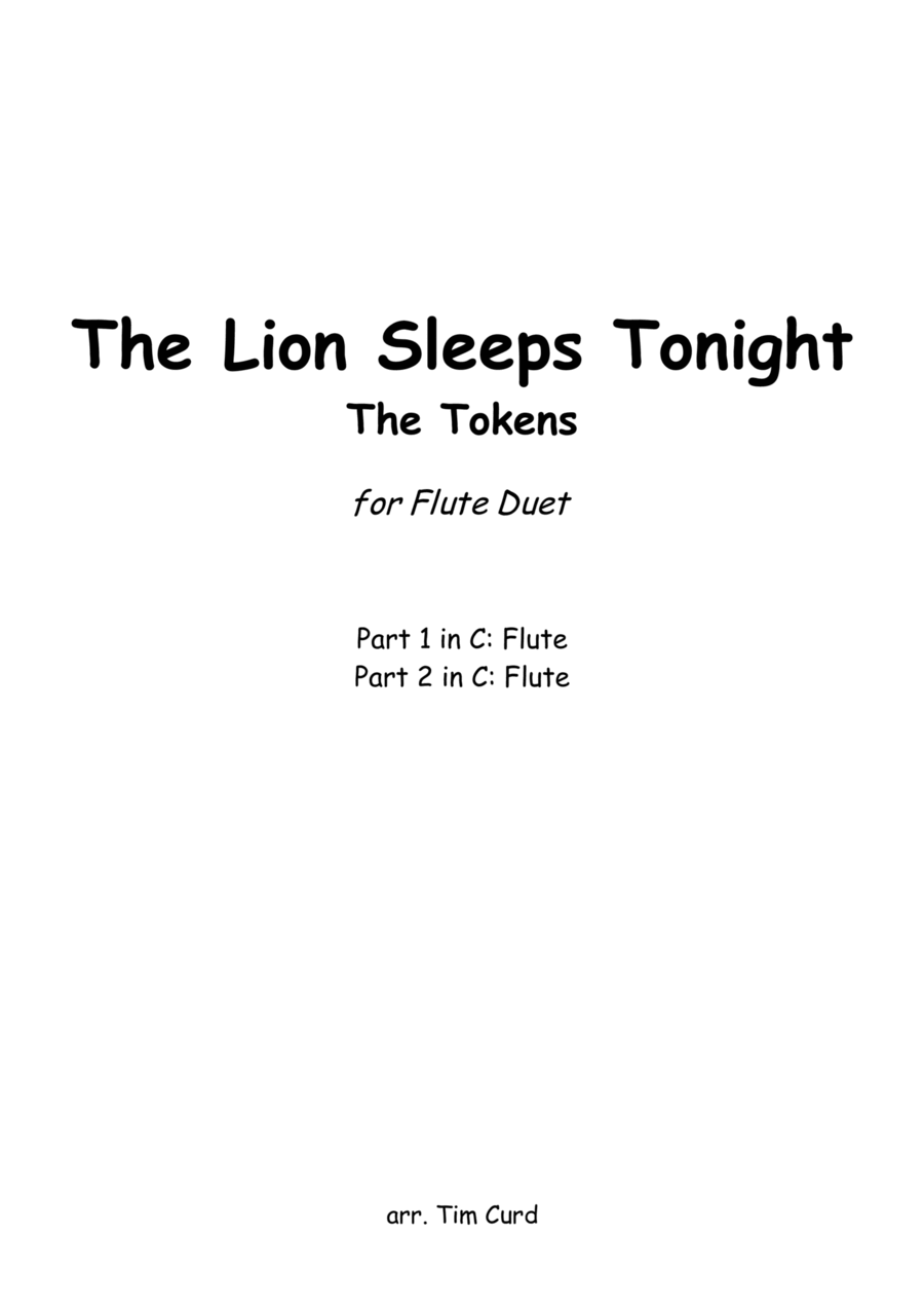 The Lion Sleeps Tonight Flute Duet scores gallery preview page 1