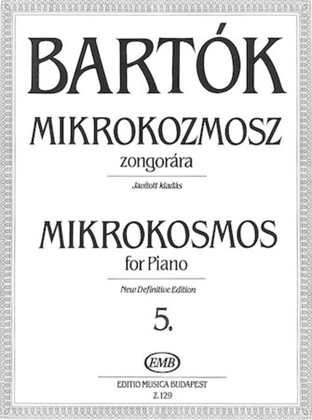 Book cover for Mikrokosmos For Piano Volume 5