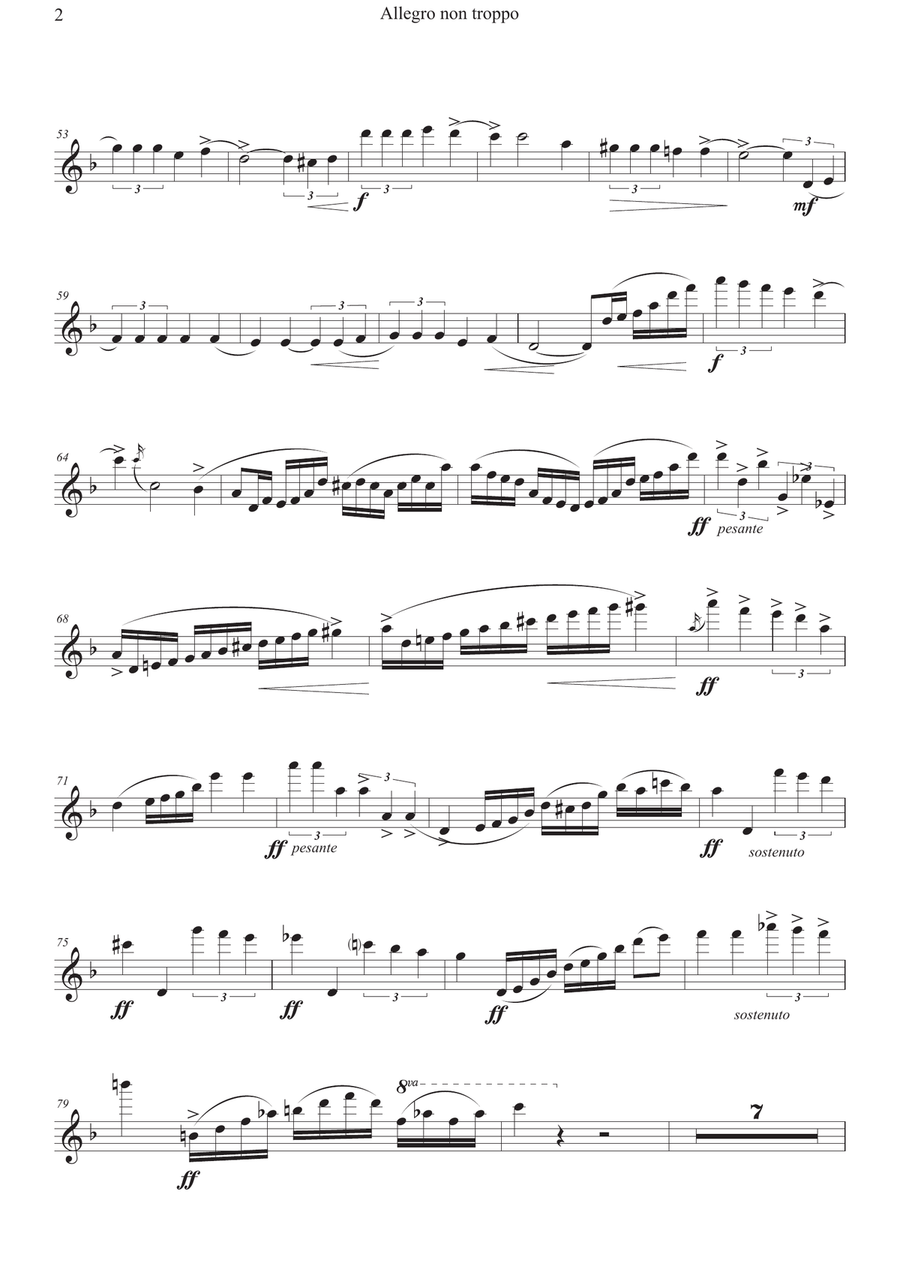 Allegro non Troppo, Edouard Lalo Symphonie Espagnole Flute Solo scores gallery preview page 2