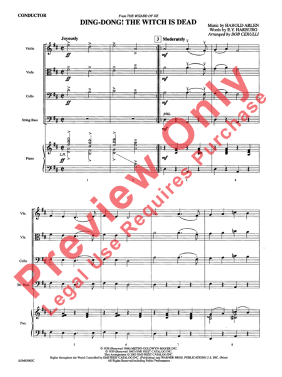 Ding Dong! The Witch Is Dead (from The Wizard of Oz) String Orchestra scores gallery preview page 4