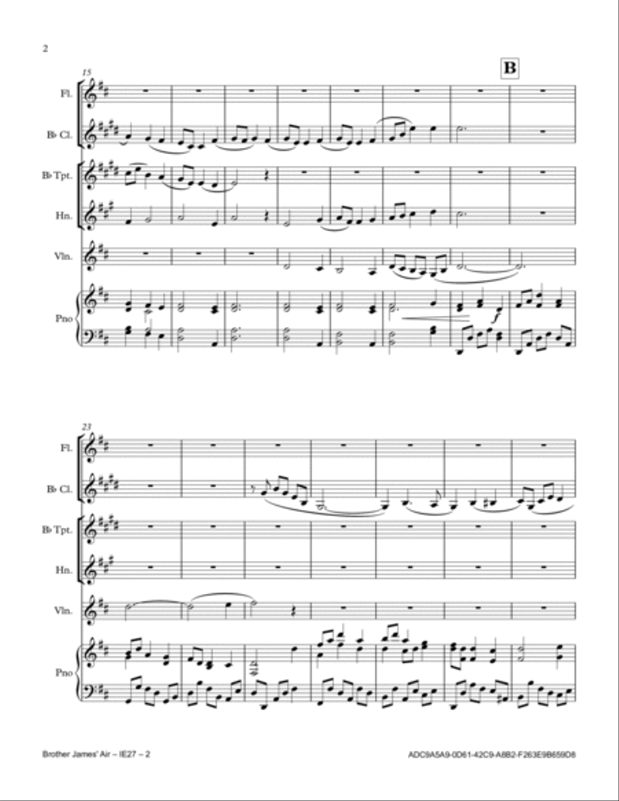Brother James' Air Small Ensemble scores gallery preview page 2