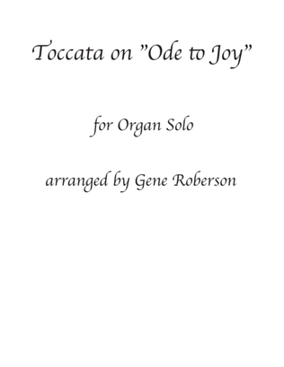 Book cover for Toccata on Ode to Joy for Oragn