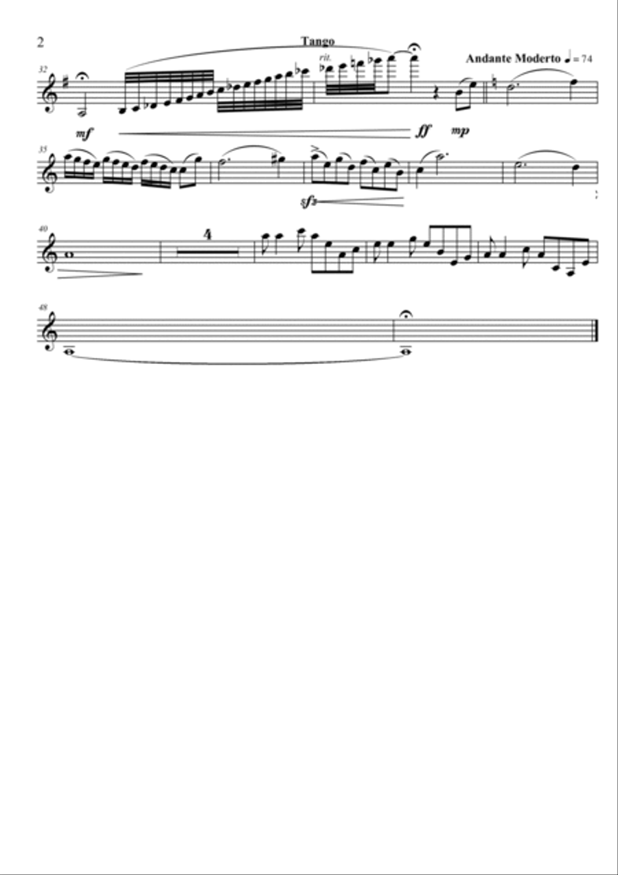 Tango for Violin and Piano Violin Solo scores gallery preview page 2