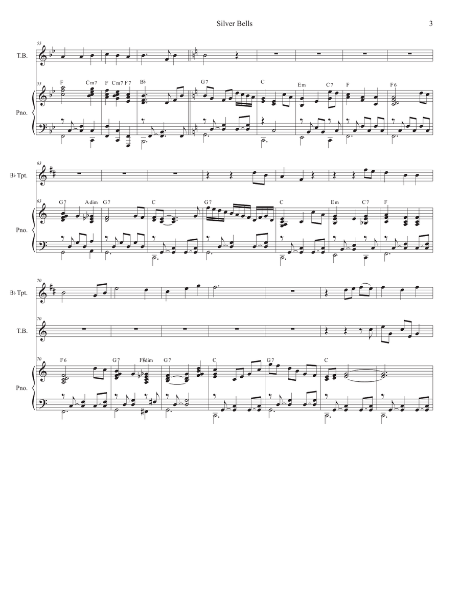 Silver Bells Trumpet Solo scores gallery preview page 3