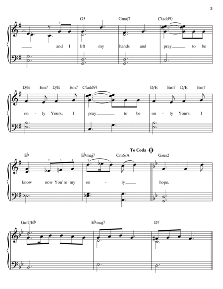 Only Hope Only Hope Easy Piano scores gallery preview page 3