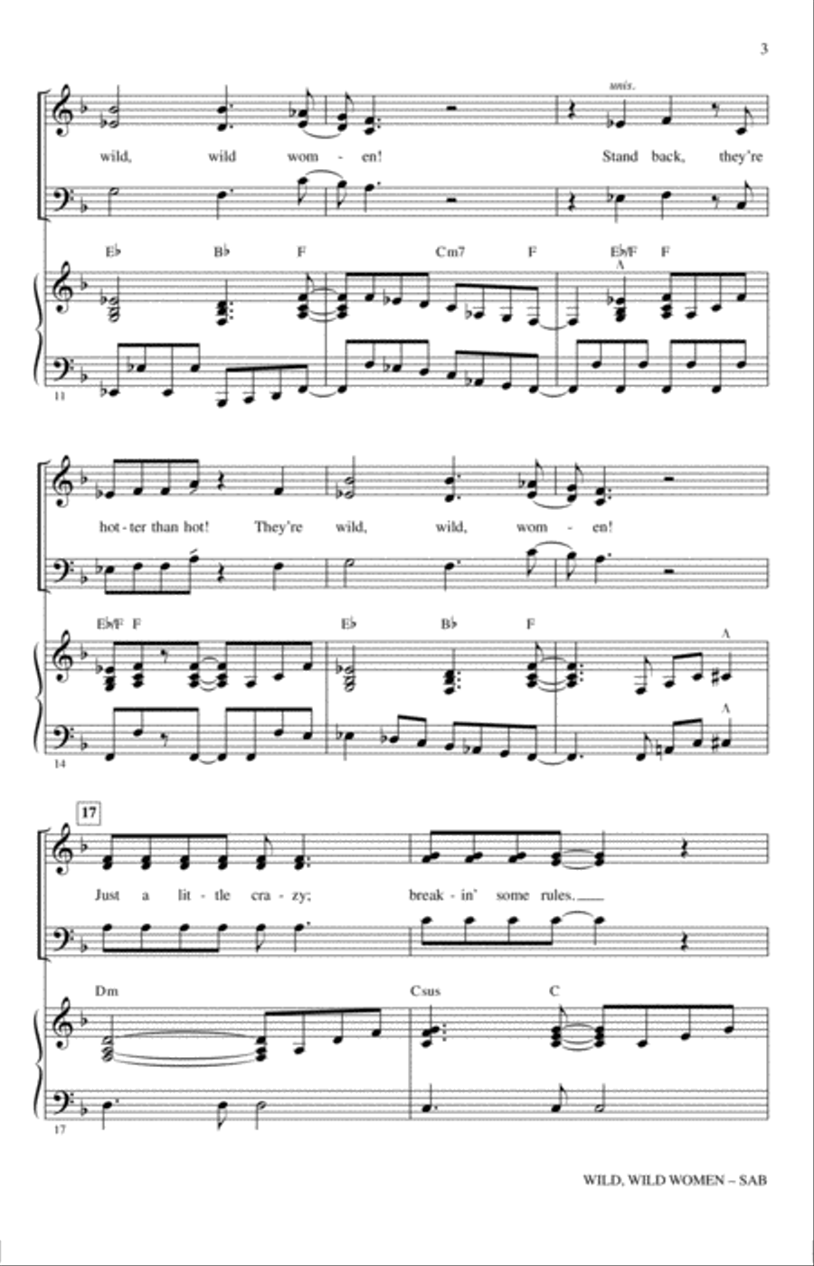Wild, Wild Women (Medley) 3-Part scores gallery preview page 2
