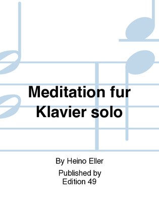 Book cover for Meditation fur Klavier solo