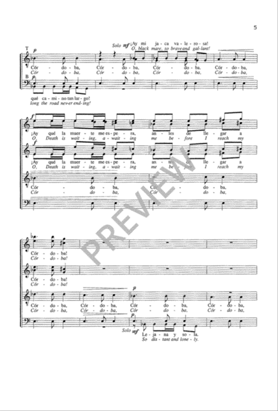 Suite de Lorca (SATB) 4-Part scores gallery preview page 6
