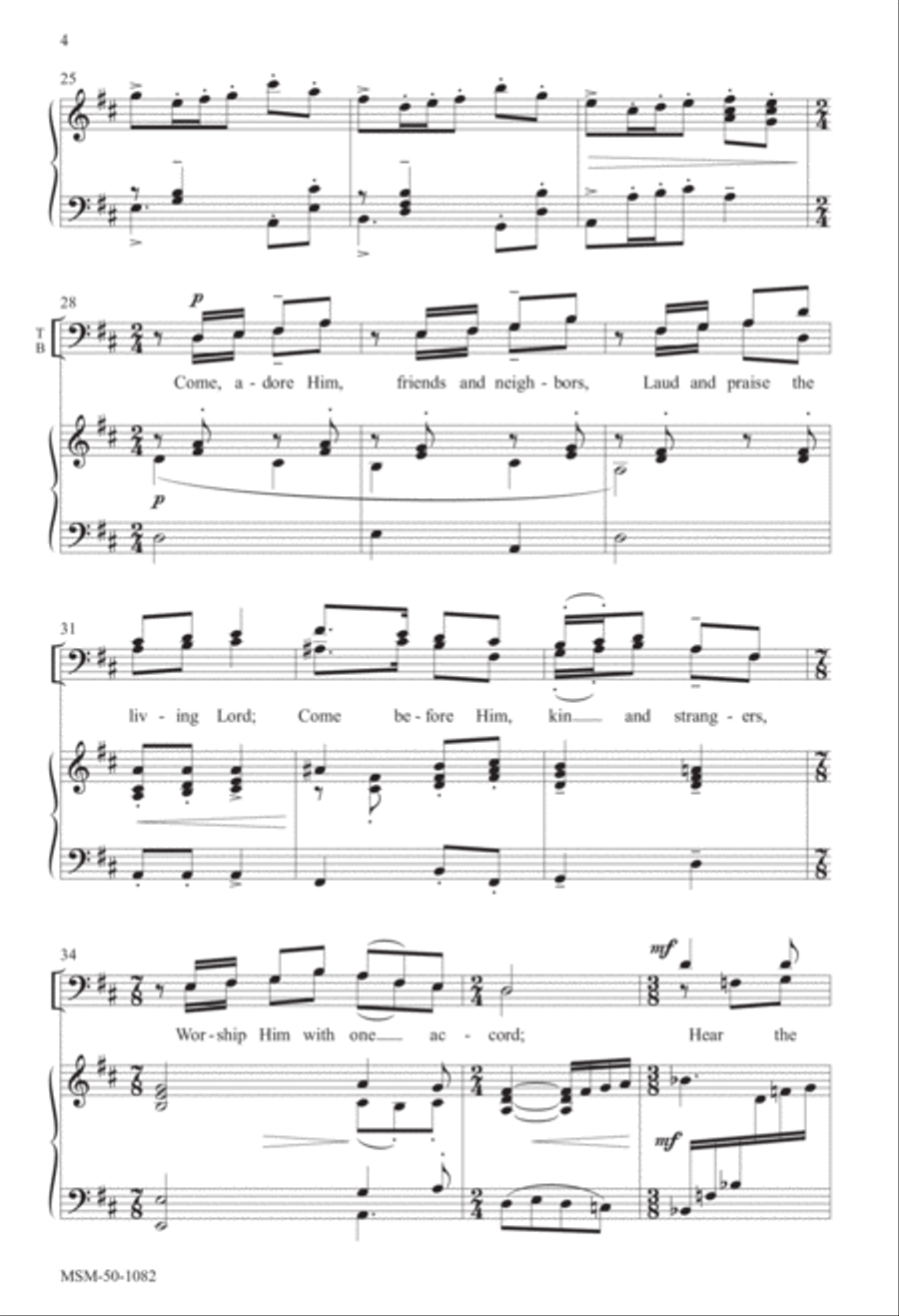 Come, Adore Him 4-Part scores gallery preview page 3