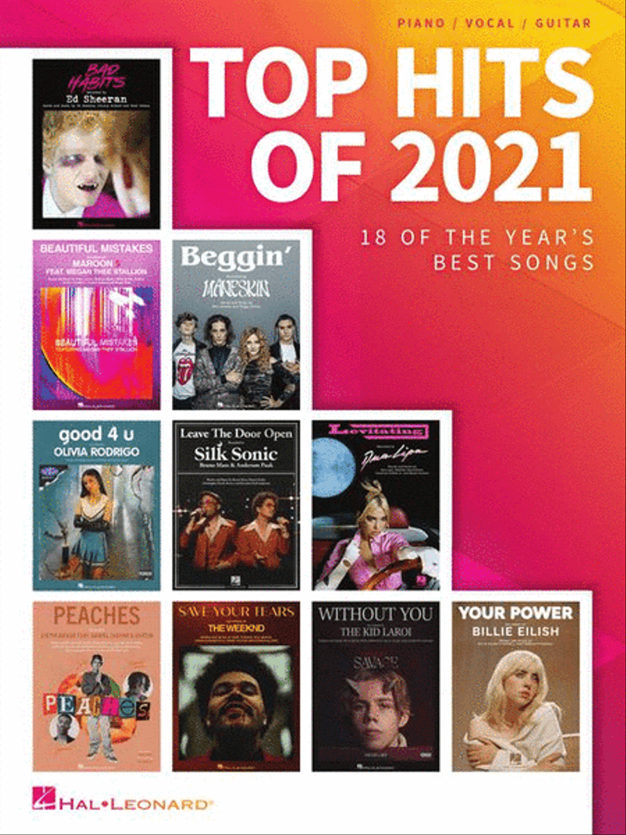 Top Hits of 2021 Piano, Vocal, Guitar scores gallery preview page 2