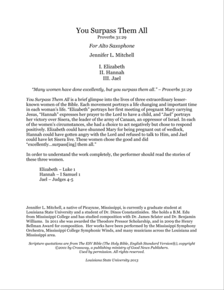 You Surpass Them All Alto Saxophone scores gallery preview page 2