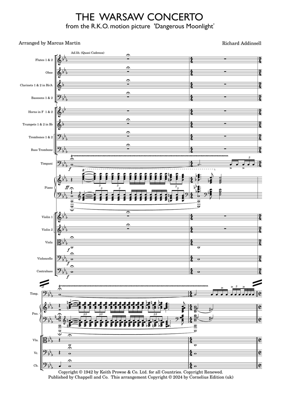 Warsaw Concerto Full Orchestra scores gallery preview page 1