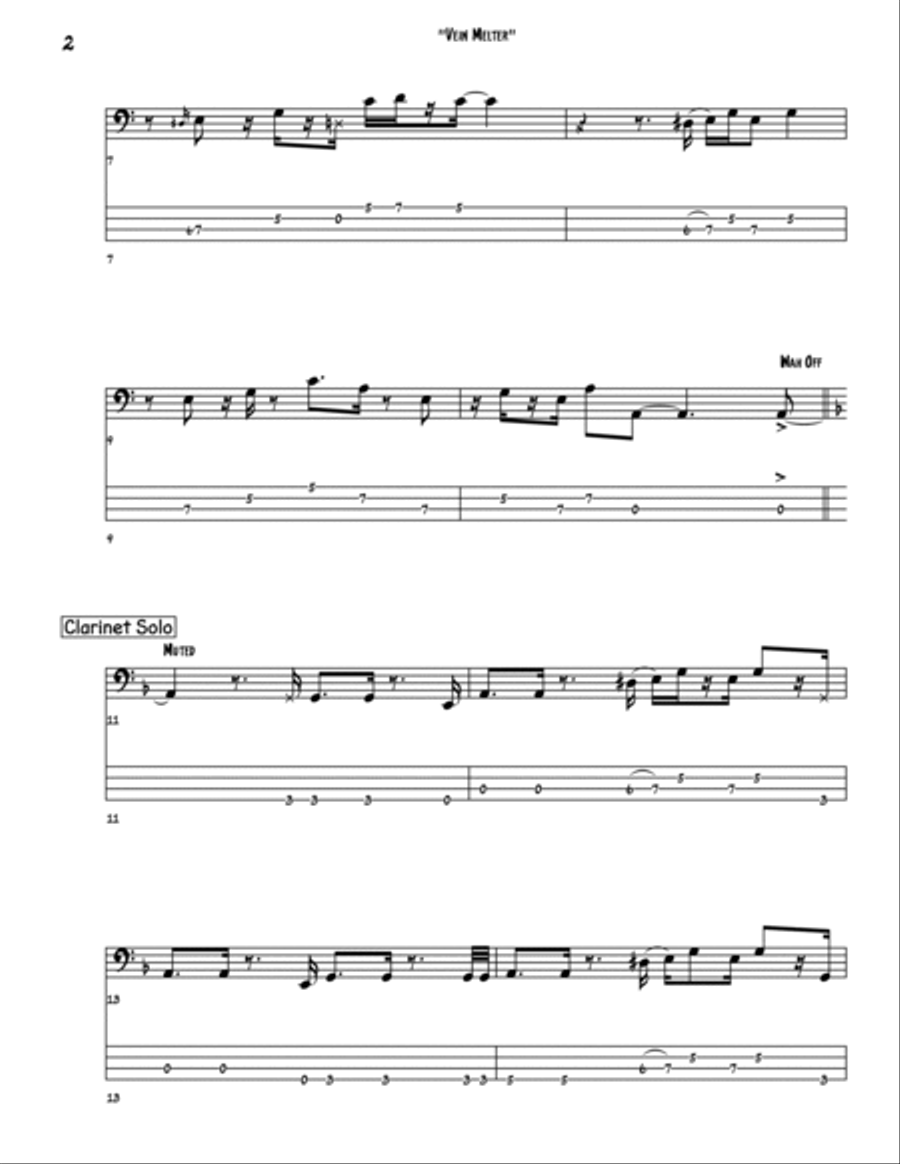 Vein Melter Bass Guitar scores gallery preview page 2