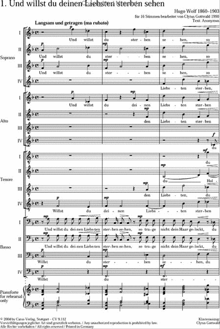 Vier Lieder (arr Gottwald) Choir scores gallery preview page 2