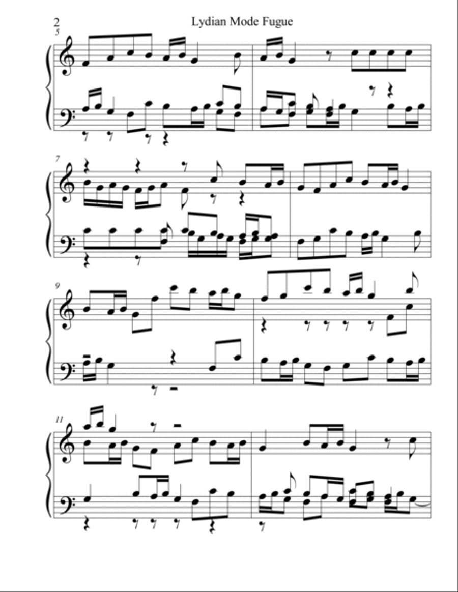 Lydian Mode Fugue Lydian Mode Fugue Piano Method scores gallery preview page 2