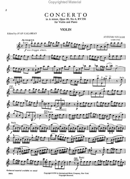 Concerto in A minor, RV 356 (Op. 3, No. 6)