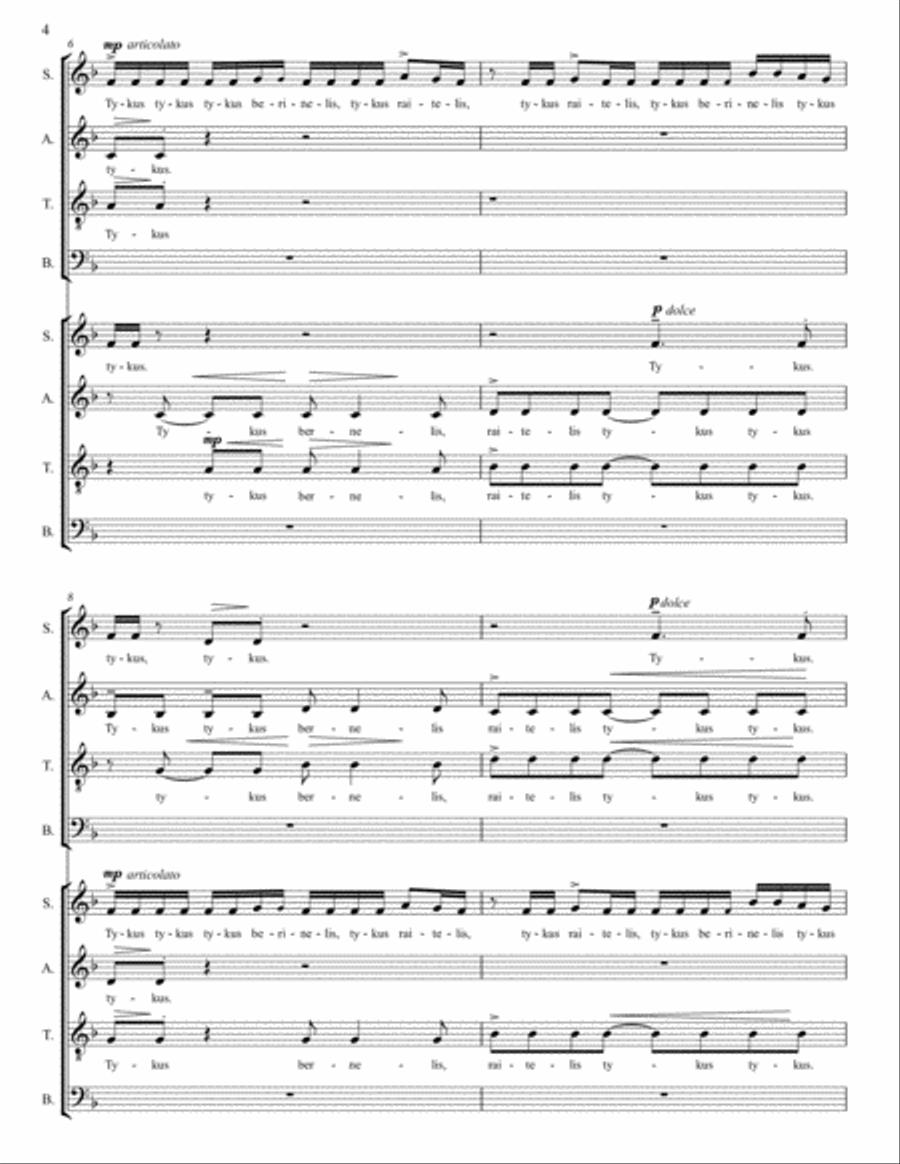 Tykus, Tykus 4-Part scores gallery preview page 12