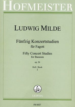 Book cover for 50 Konzertstudien, op. 26, Heft 2
