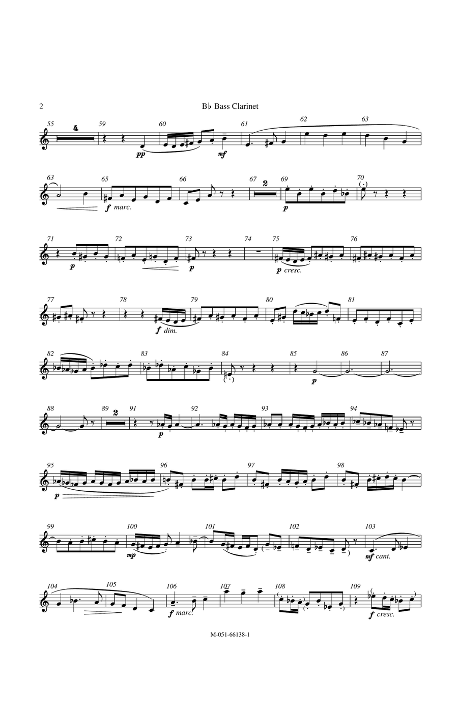 Toccata Marziale - Bb Bass Clarinet Concert Band scores gallery preview page 2
