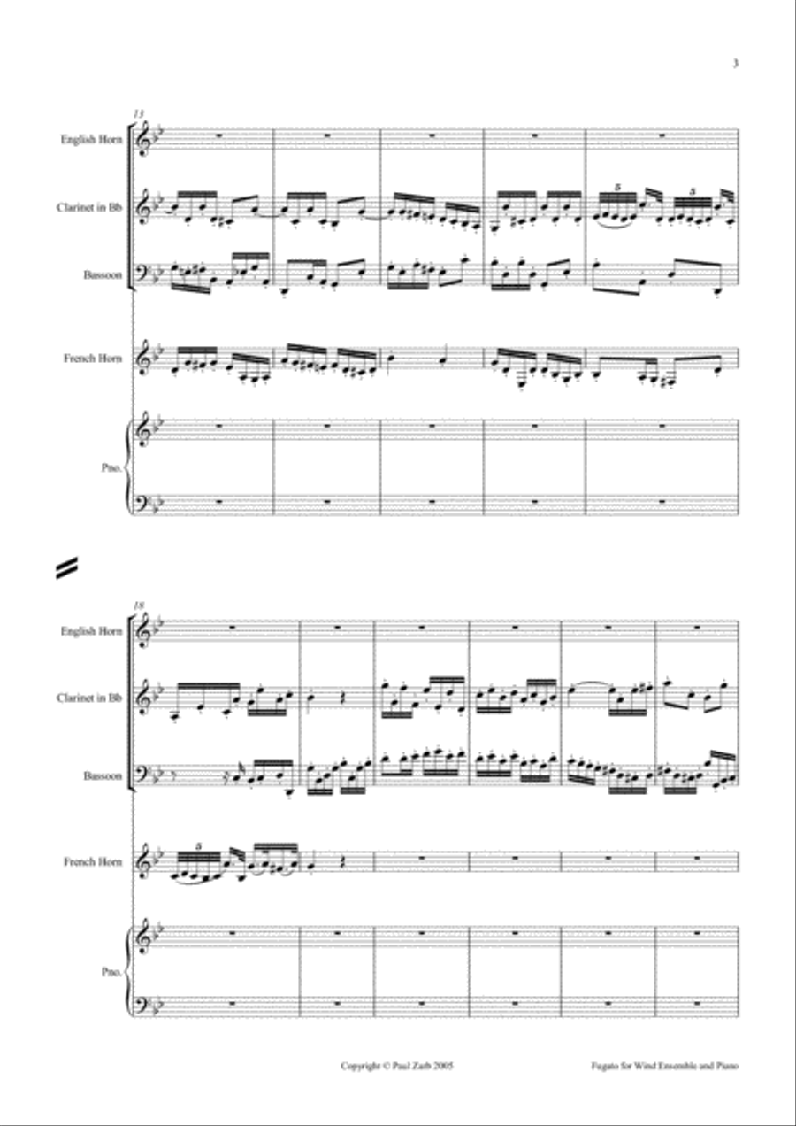 Fugato for Wind Ensemble and Piano Small Ensemble scores gallery preview page 3