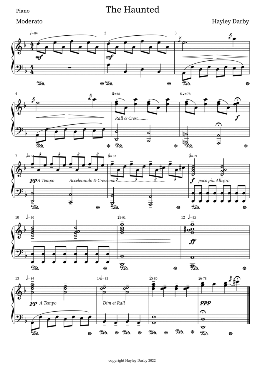 The Haunted Piano Solo scores gallery preview page 1