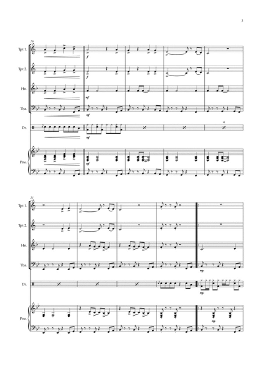 Stand By Me Brass Quartet scores gallery preview page 3