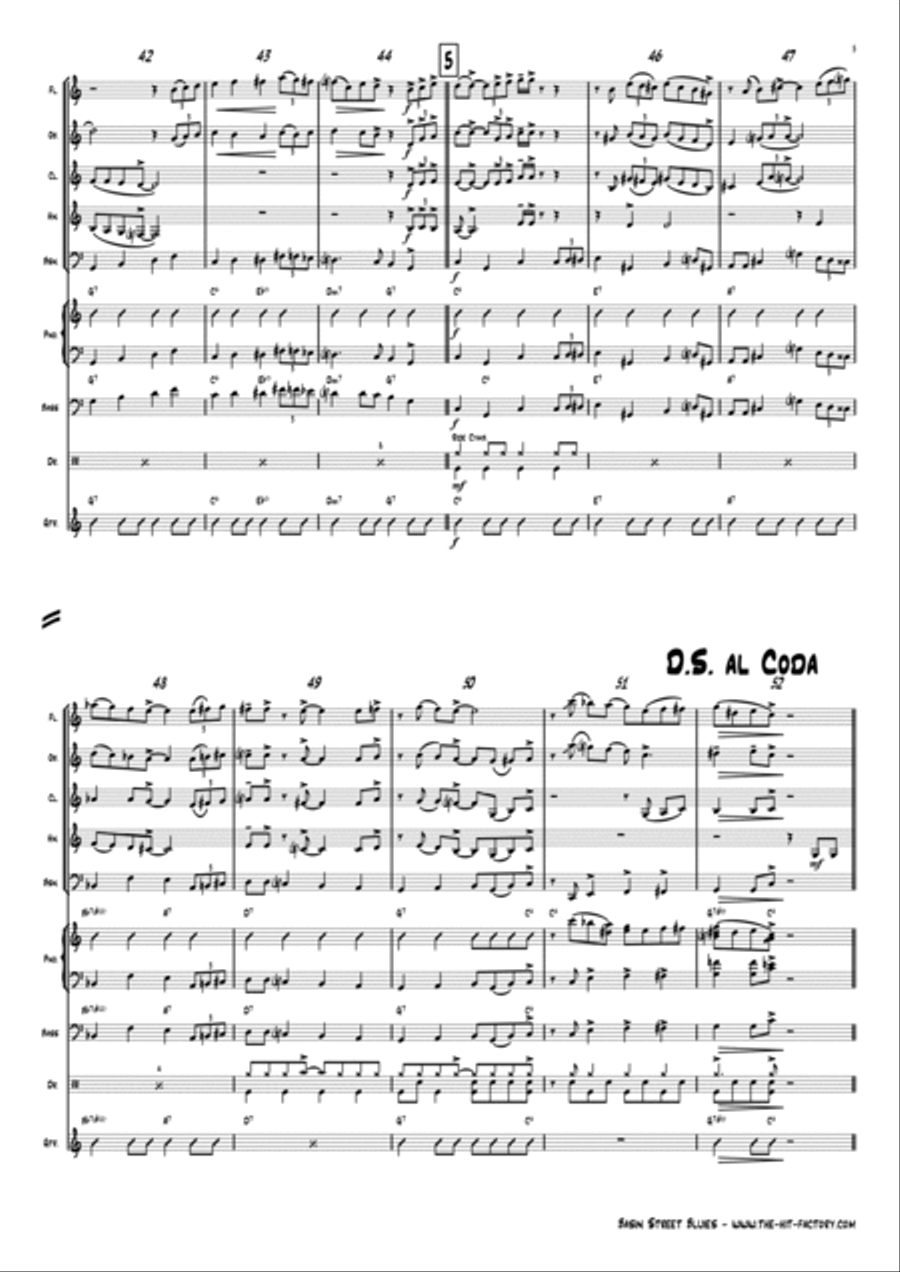 Basin Street Blues Woodwind Quintet scores gallery preview page 5