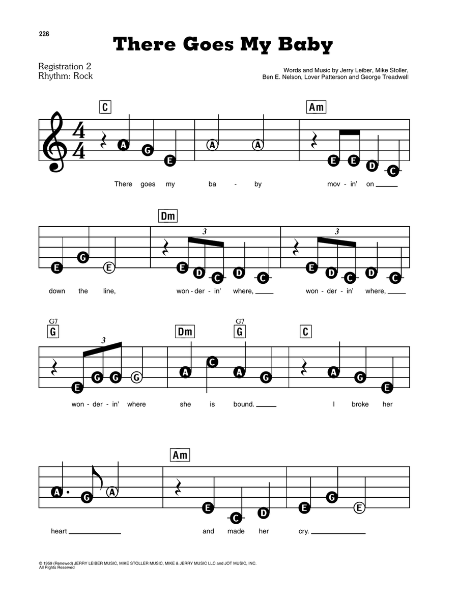 There Goes My Baby There Goes My Baby Electronic Keyboard scores gallery preview page 1