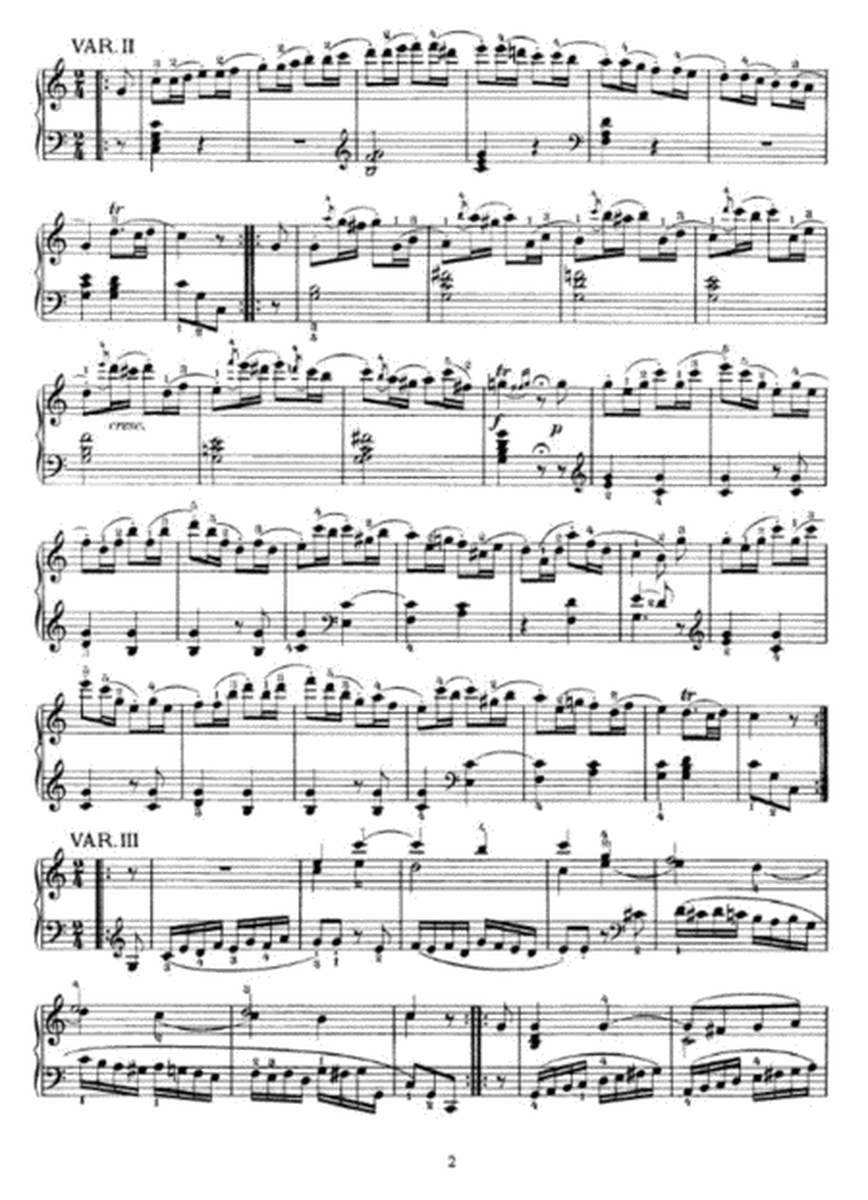 W. A. Mozart - 9 Variations on Lison dormait, Dans un Bocage from Julie by Dezède K. 264-315d