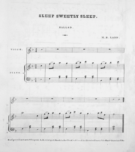Sleep, Sweetly Sleep. Song & Chorus