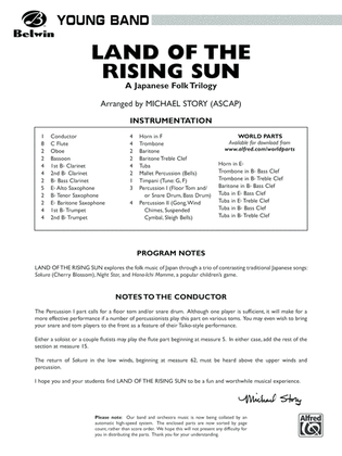 Land of the Rising Sun (A Japanese Folk Trilogy): Score