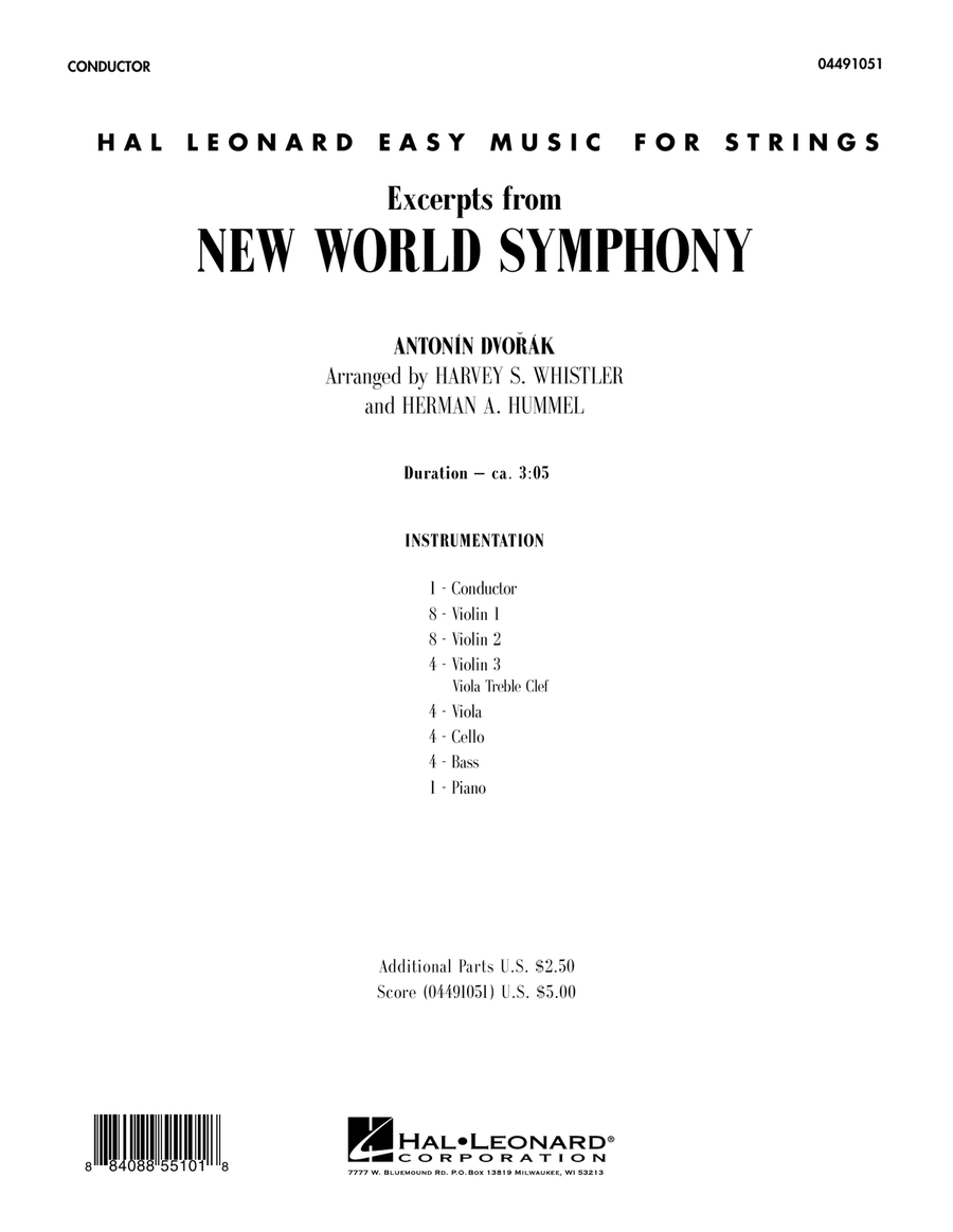 Excerpts from New World Symphony - Full Score Orchestra scores gallery preview page 1
