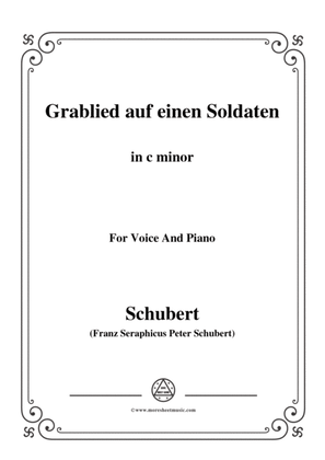 Schubert-Grablied auf einen Soldaten,in c minor,for Voice&Piano