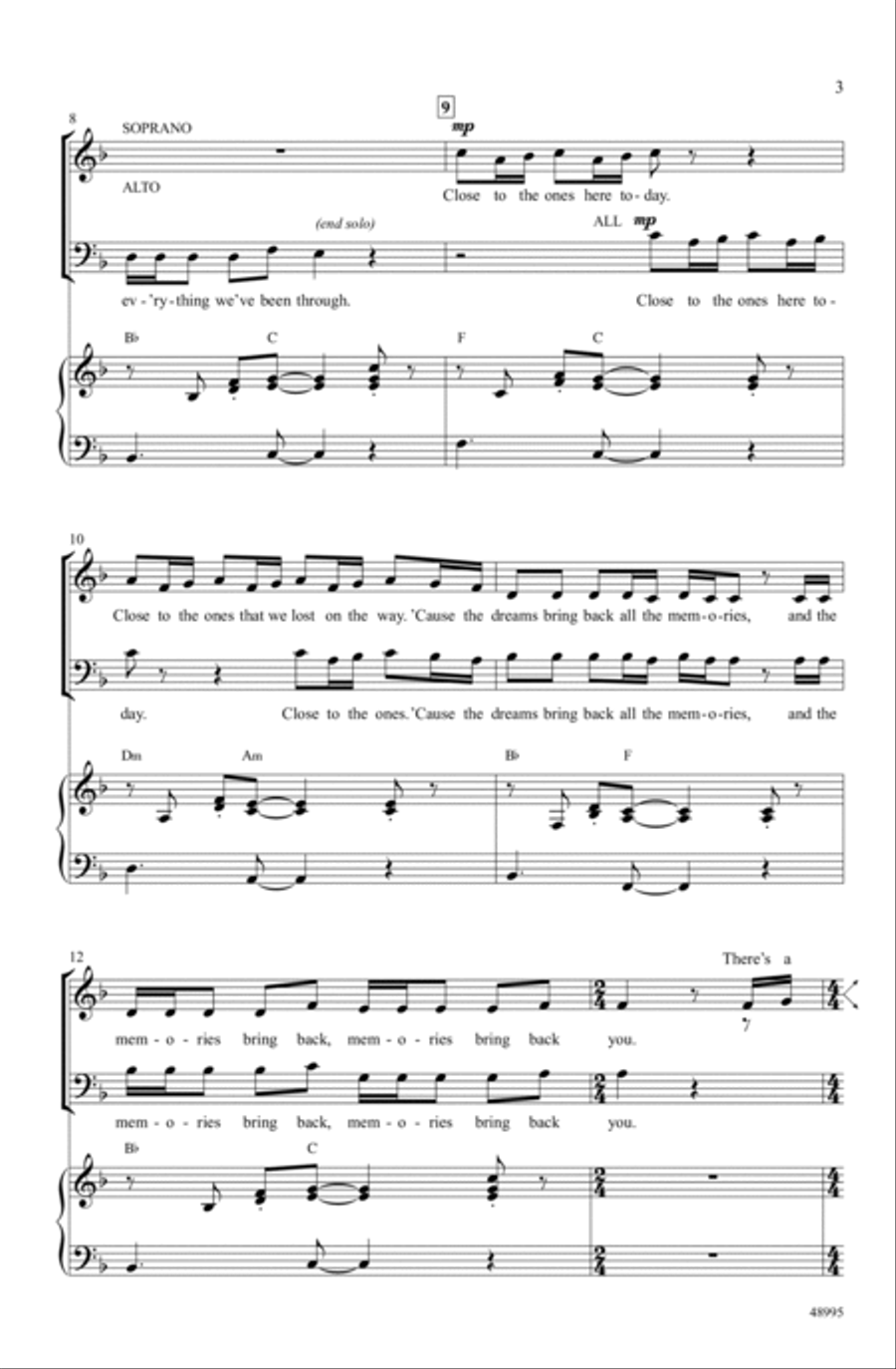 Memories Choir scores gallery preview page 2
