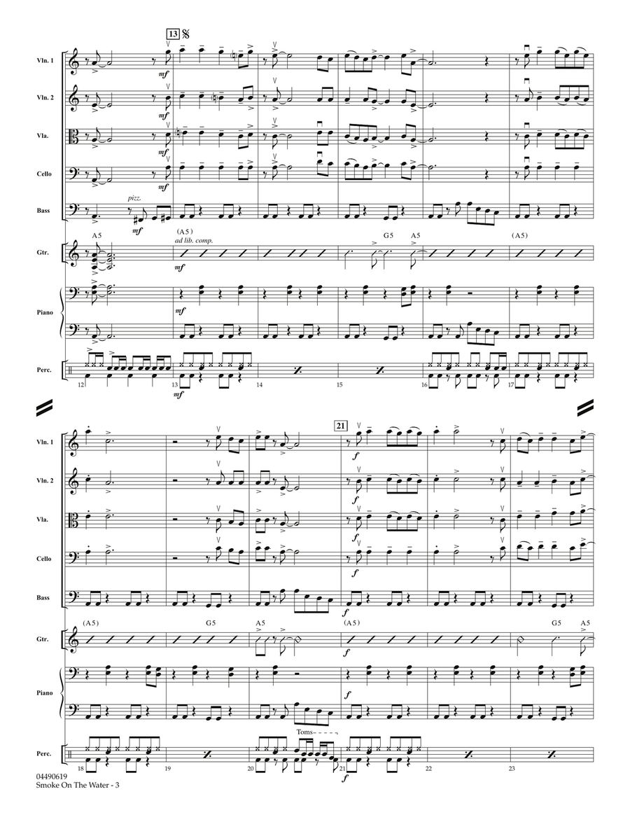 Smoke on the Water - Full Score Orchestra scores gallery preview page 3