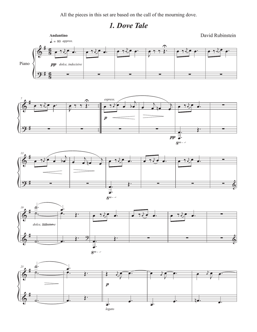 Mourning Doves - 5 pieces for piano Piano Solo scores gallery preview page 2