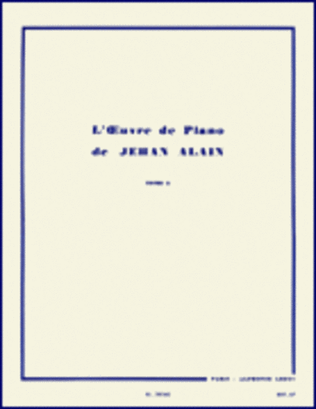Book cover for L'Oeuvre de Piano – Volume 1