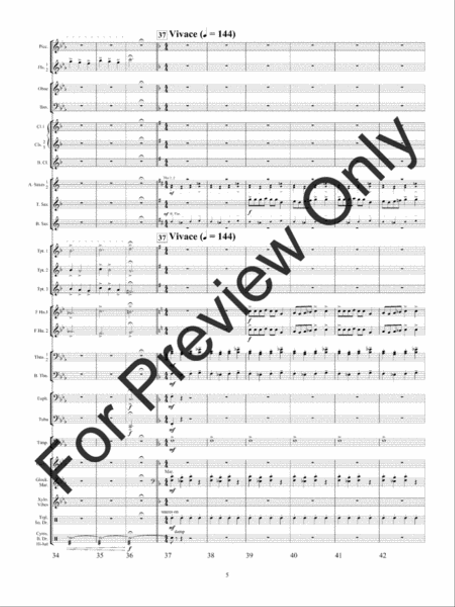 Christmas On The Town Square (Score) Concert Band scores gallery preview page 8