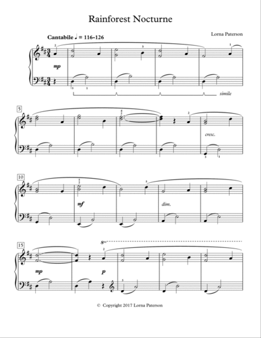 Rainforest Nocturne Piano Method scores gallery preview page 2