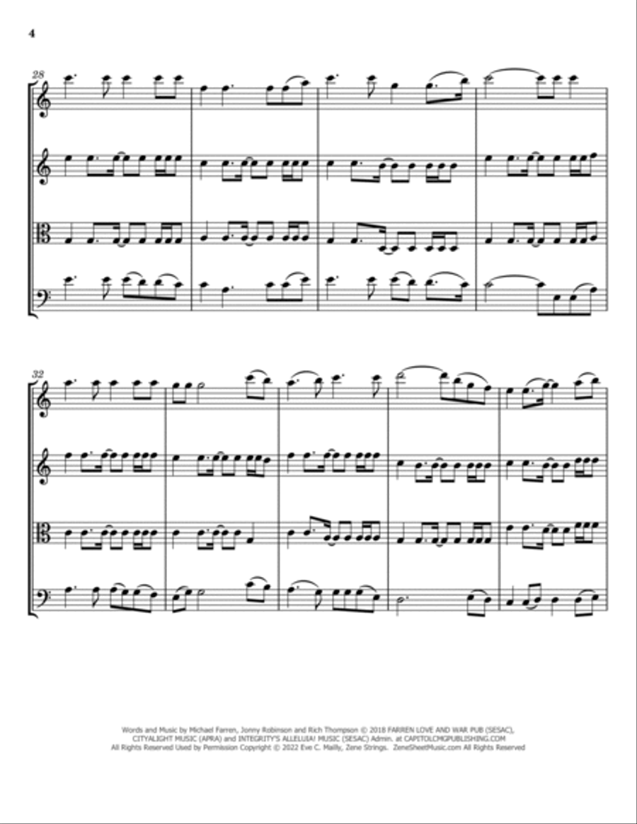 Yet Not I But Through Christ In Me String Quartet scores gallery preview page 4