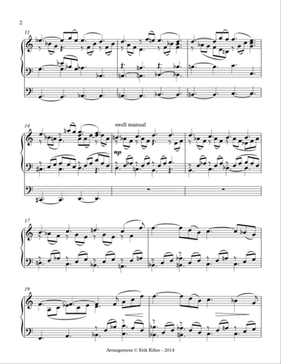 Lacrymosa - Mozart - a simplified arrangement for organ by Erik Kihss Organ Solo scores gallery preview page 2