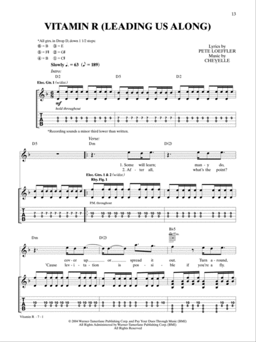 Vitamin R (Leading Us Along) Guitar Tablature scores gallery preview page 1
