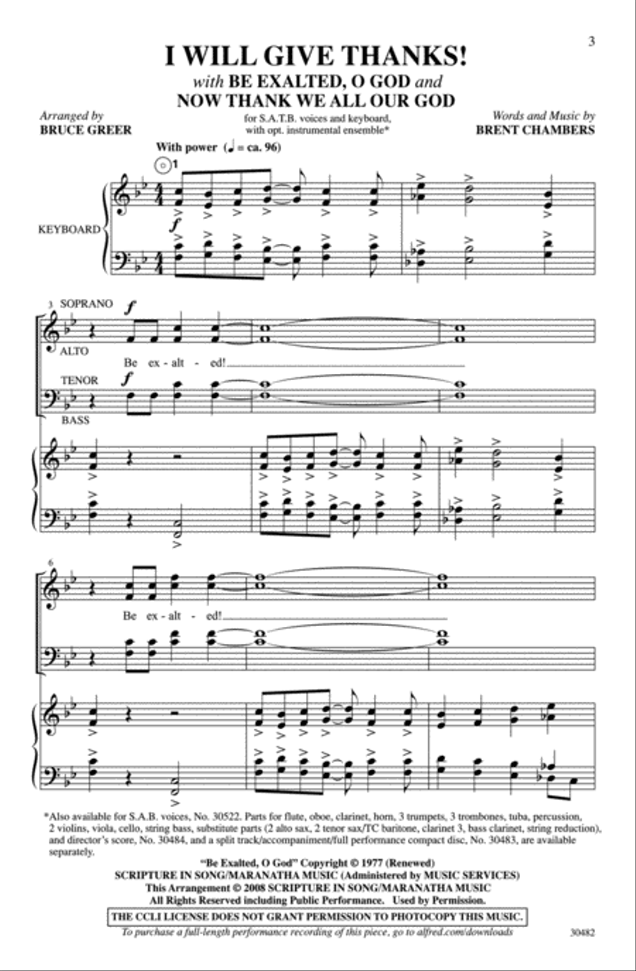 I Will Give Thanks! 4-Part scores gallery preview page 2