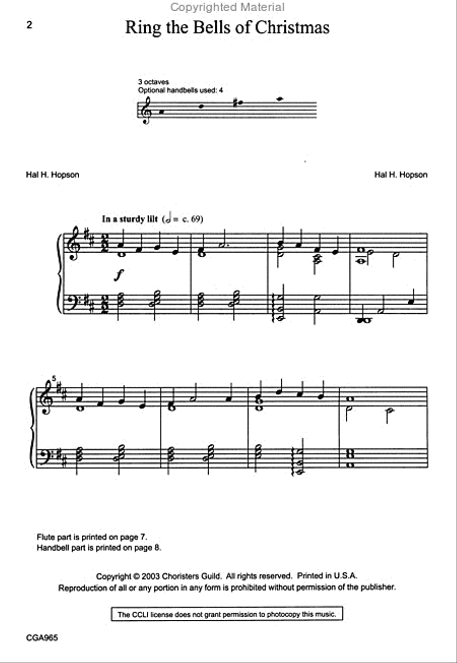 Ring the Bells of Christmas Unison Choir scores gallery preview page 2